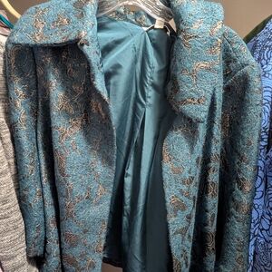 CAbi Teal and Gray Women's Cape